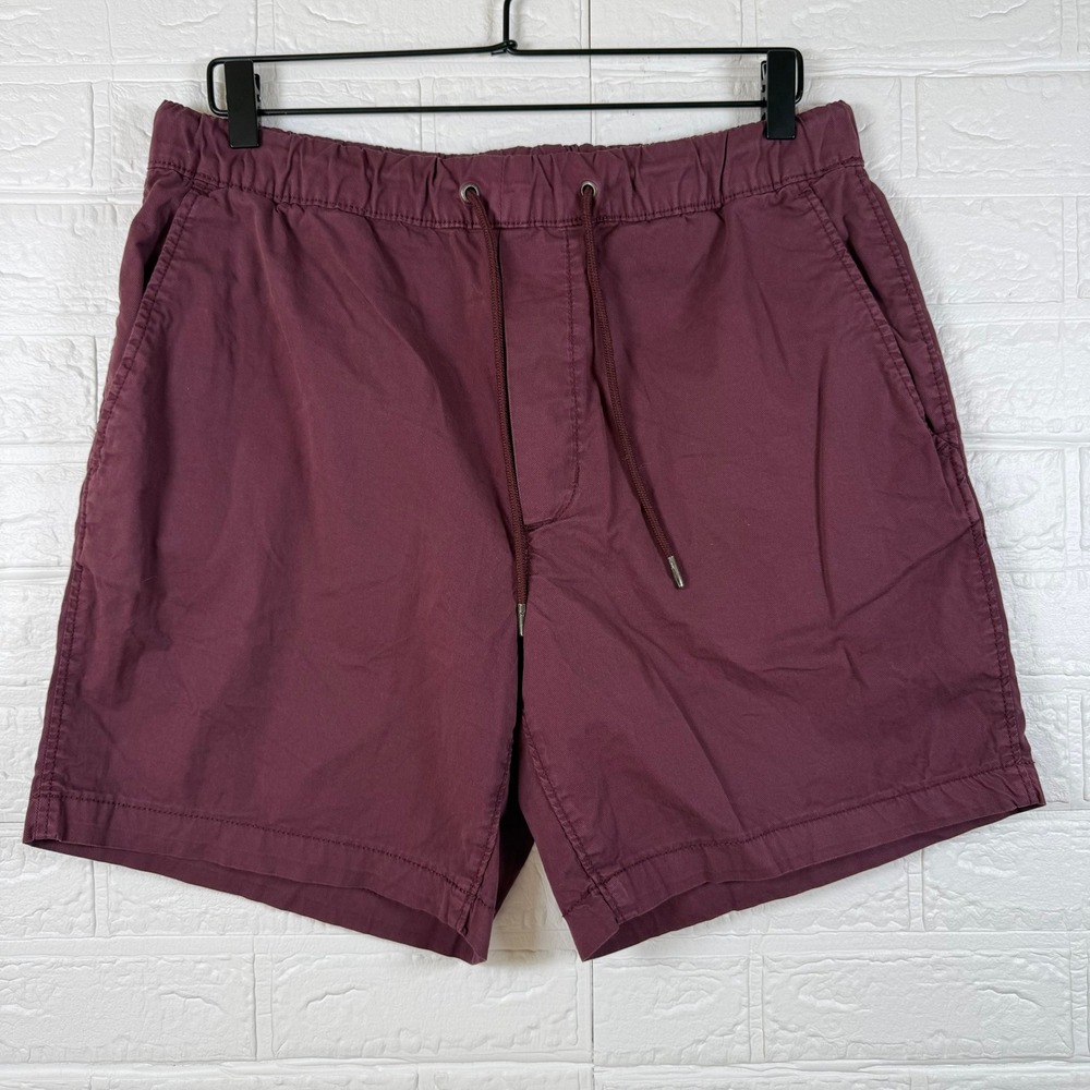 American Eagle Shorts Mens M Burgundy Flex Drawstring Twill